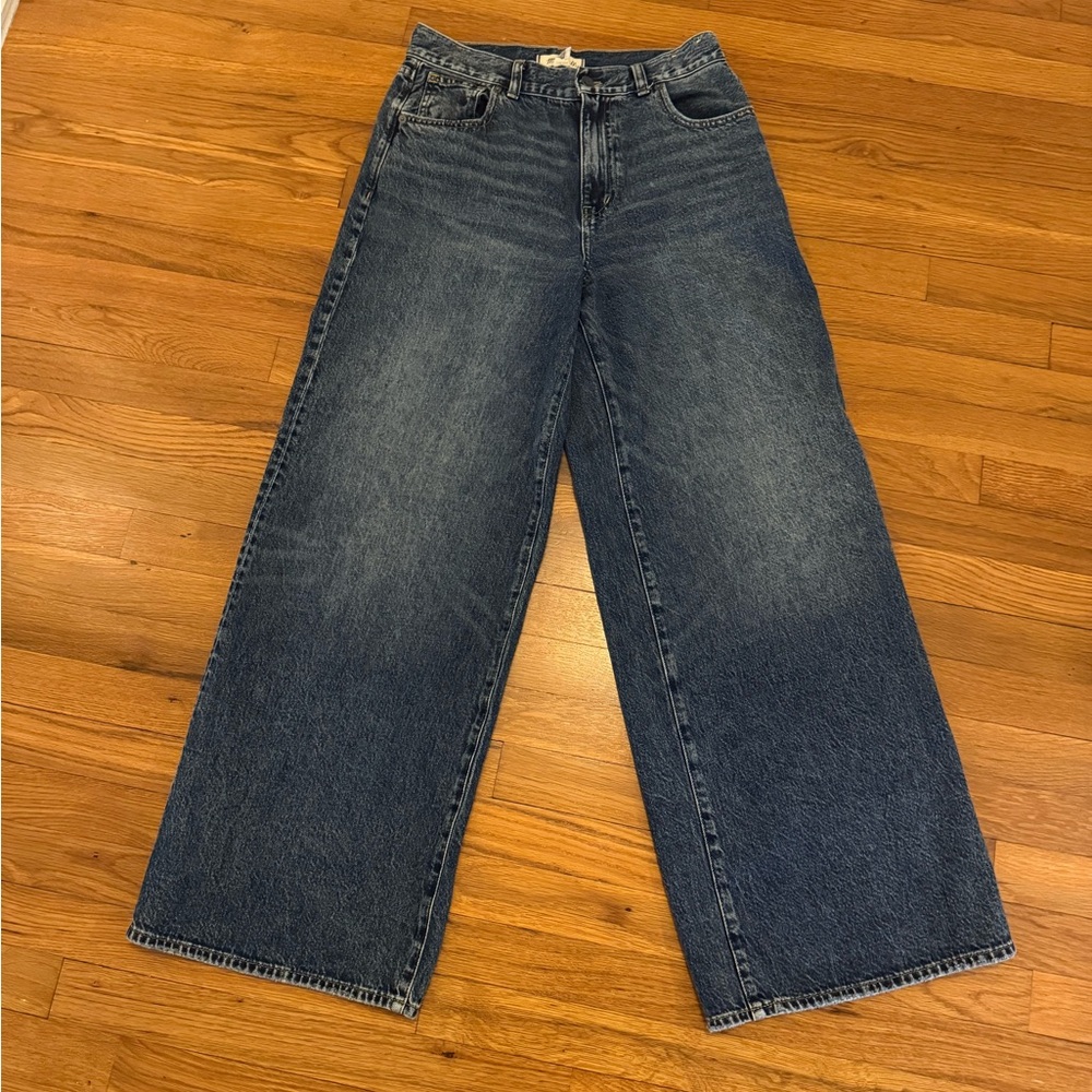 Madewell Dark Blue Wide Leg Jeans